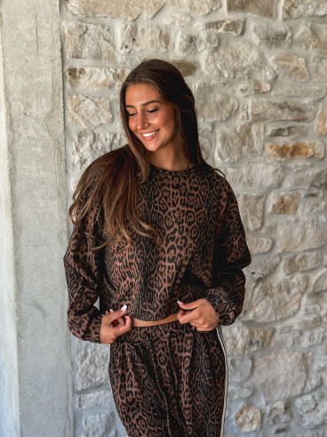 Pull léopard Elouanne - Camel/Noir