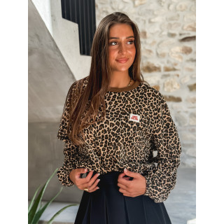 Pull léopard Hanael - Chocolat