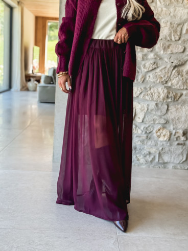 Jupe longue Brenda - Bordeaux