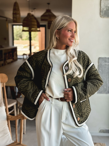 Veste à motifs Joëlie - Kaki foncé
