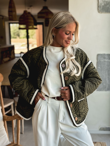 Veste à motifs Joëlie - Kaki foncé