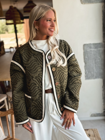 Veste à motifs Joëlie - Kaki foncé