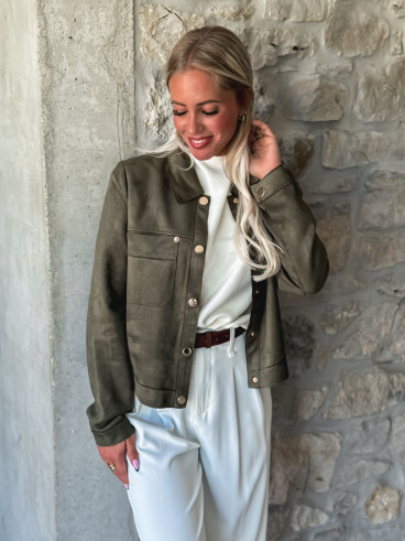 Chemise en suédine Sylvanie - Kaki