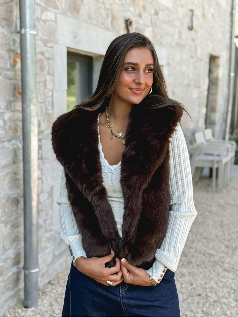 Veste en fourrure Alaska - Chocolat