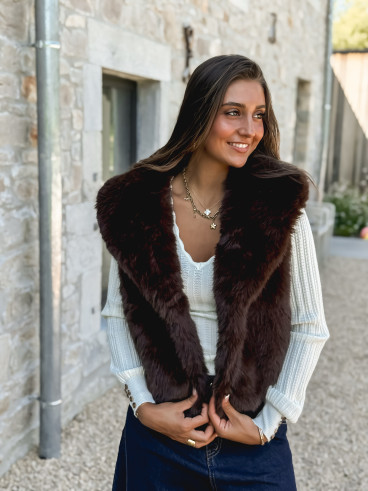 Veste en fourrure Alaska - Chocolat