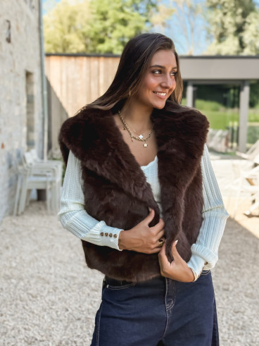 Veste en fourrure Alaska - Chocolat