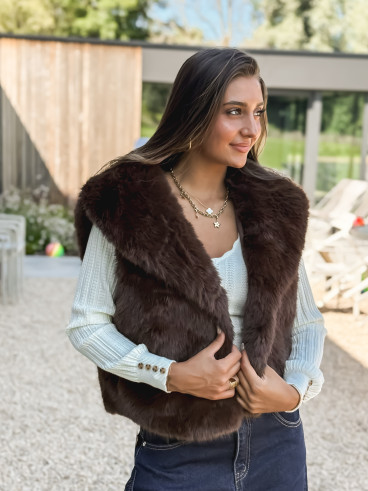 Veste en fourrure Alaska - Chocolat