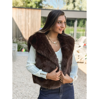 Veste en fourrure Alaska - Chocolat