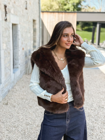 Veste en fourrure Alaska - Chocolat