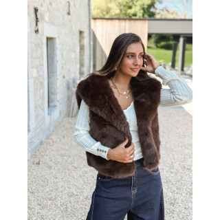 Veste en fourrure Alaska - Chocolat