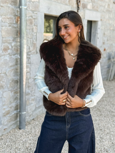 Veste en fourrure Alaska - Chocolat