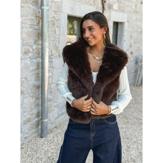Veste en fourrure Alaska - Chocolat