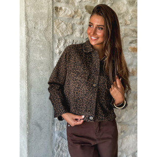 Veste léopard Loreta - Chocolat/Noir