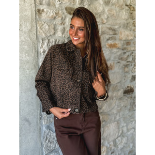 Veste léopard Loreta - Chocolat/Noir