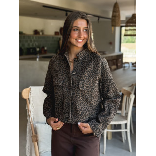 Veste léopard Loreta - Chocolat/Noir