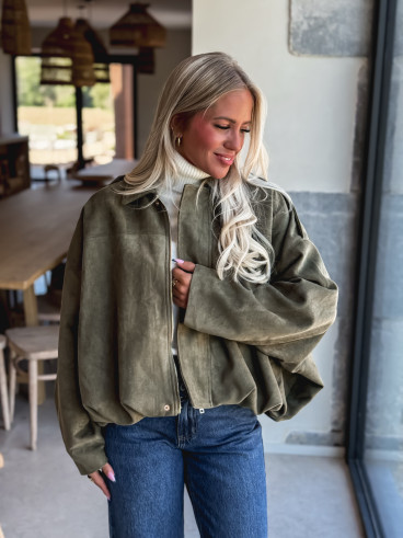 Veste en suédine Tia - Kaki