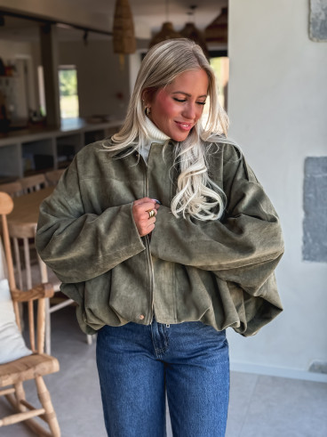 Veste en suédine Tia - Kaki