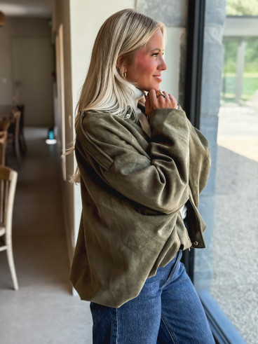 Veste en suédine Tia - Kaki