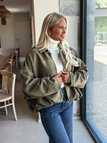 Veste en suédine Tia - Kaki