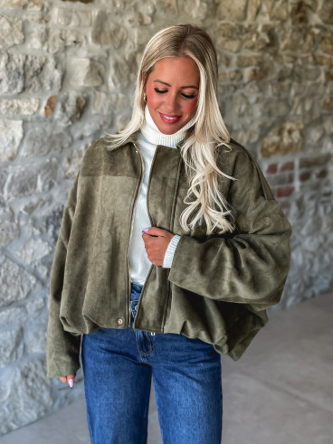 Veste en suédine Tia - Kaki