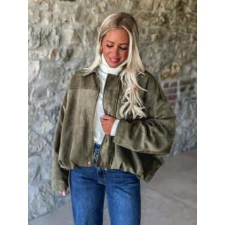 Veste en suédine Tia - Kaki