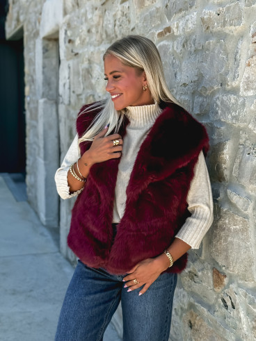 Veste en fourrure Alaska - Bordeaux