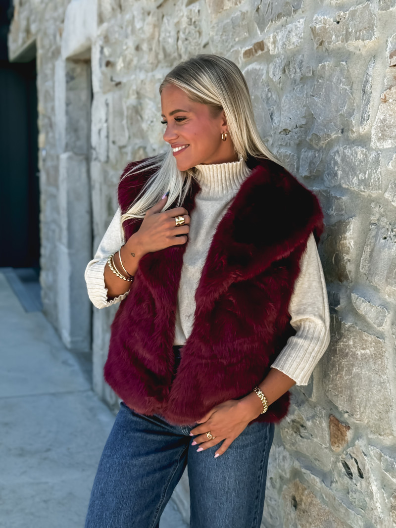 Veste en fourrure Alaska - Bordeaux