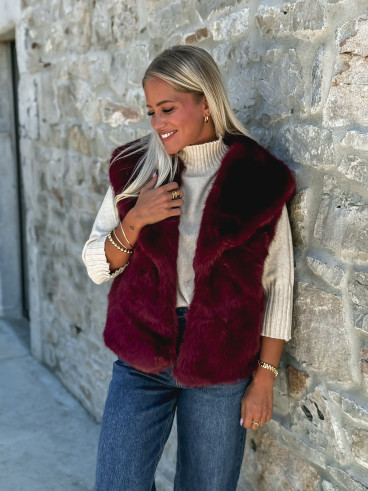Veste en fourrure Alaska - Bordeaux