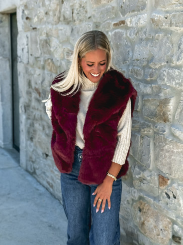 Veste en fourrure Alaska - Bordeaux