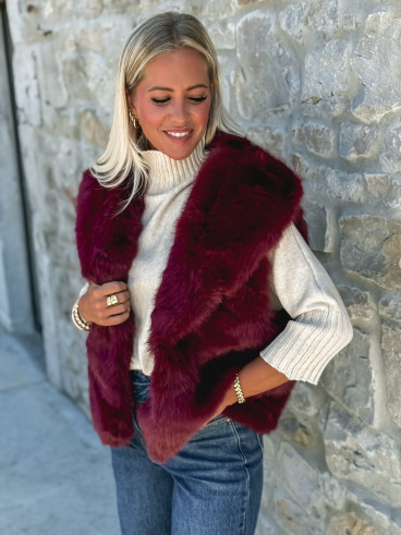 Veste en fourrure Alaska - Bordeaux