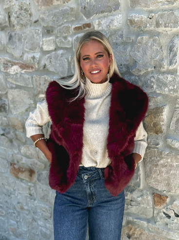 Veste en fourrure Alaska - Bordeaux