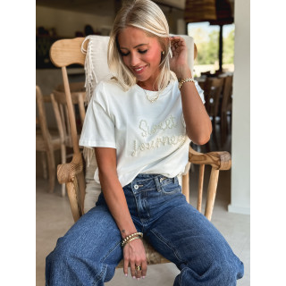 T-shirt "Sweet Journey" - blanc