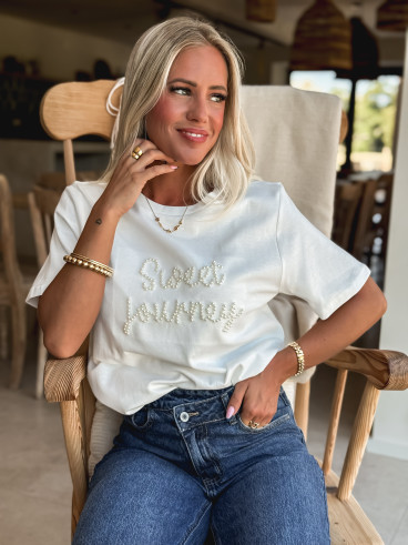 T-shirt "Sweet Journey" - blanc