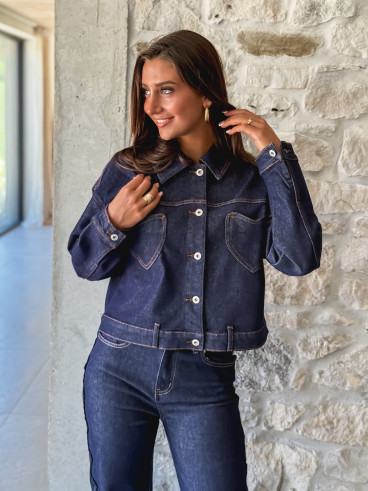 Veste en jeans Nejma - Bleu foncé