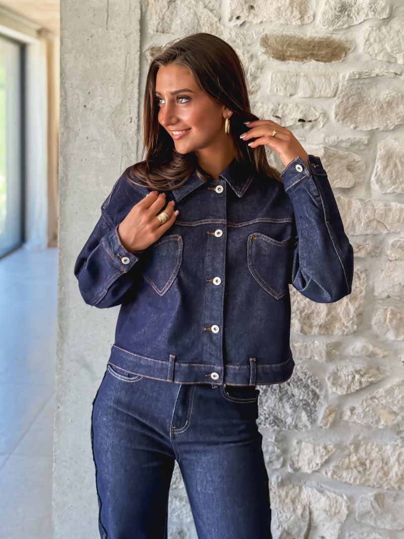 Veste en jeans Nejma - Bleu foncé