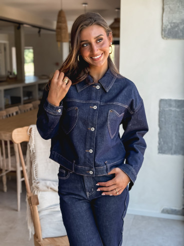 Veste en jeans Nejma - Bleu foncé