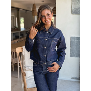 Veste en jeans Nejma - Bleu foncé