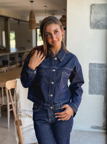 Veste en jeans Nejma - Bleu foncé