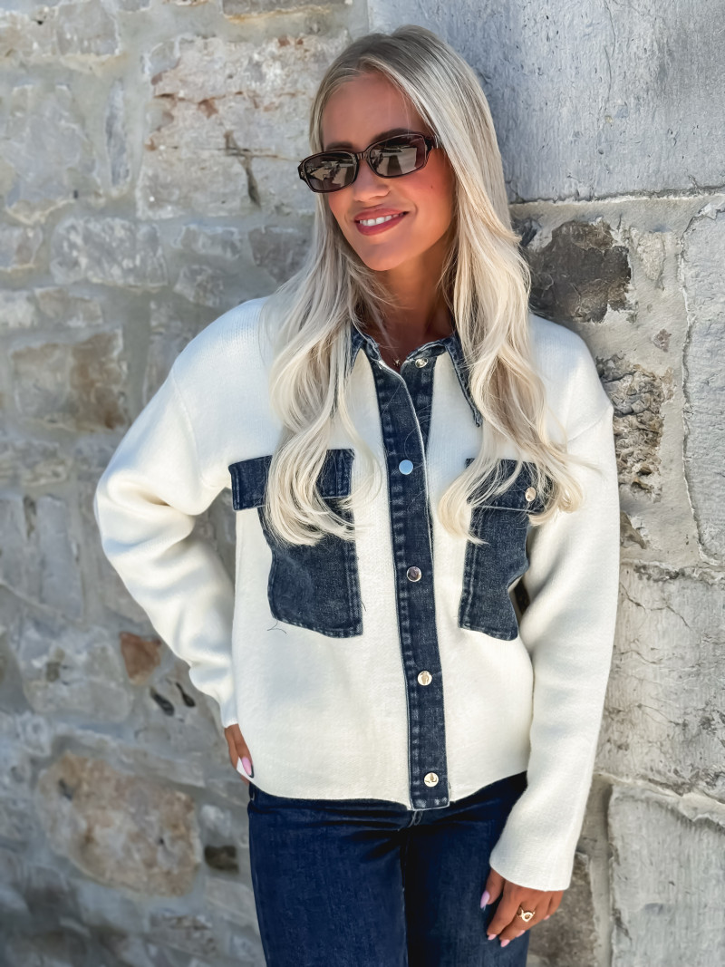 Chemise Ceylia - Ecru/jeans