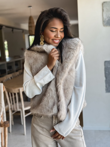 Veste en fourrure Alaska - Beige