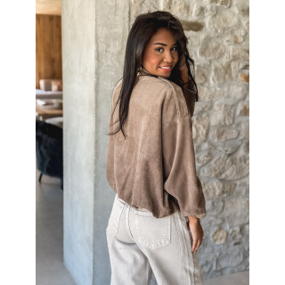 Veste en suédine Tia - Taupe
