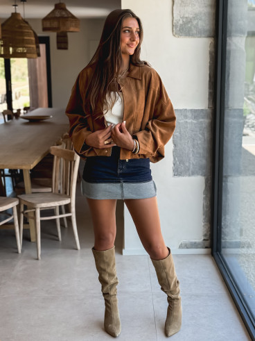 Veste en suédine Tia - Camel