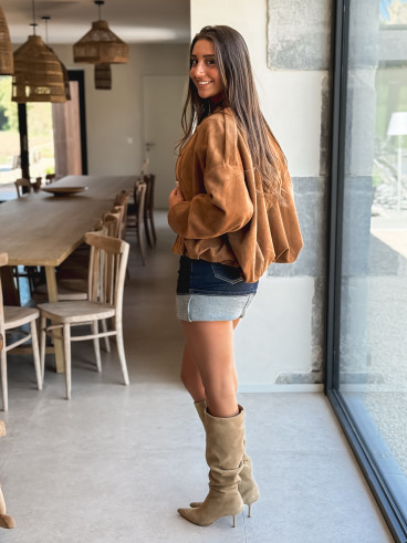 Veste en suédine Tia - Camel