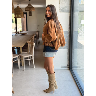Veste en suédine Tia - Camel
