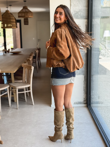 Veste en suédine Tia - Camel