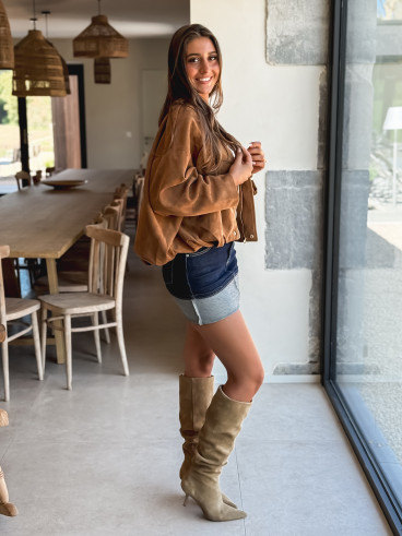 Veste en suédine Tia - Camel