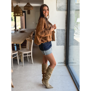 Veste en suédine Tia - Camel