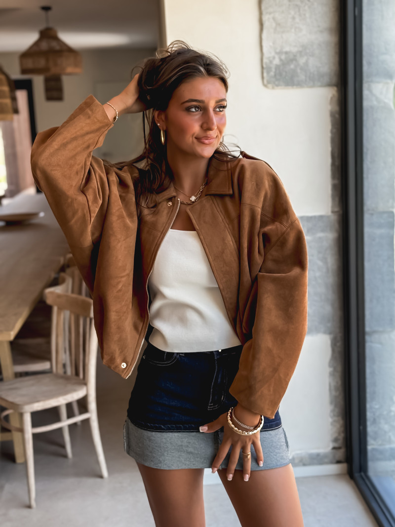 Veste en suédine Tia - Camel