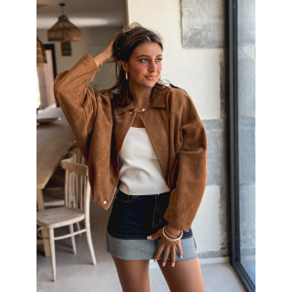 Veste en suédine Tia - Camel