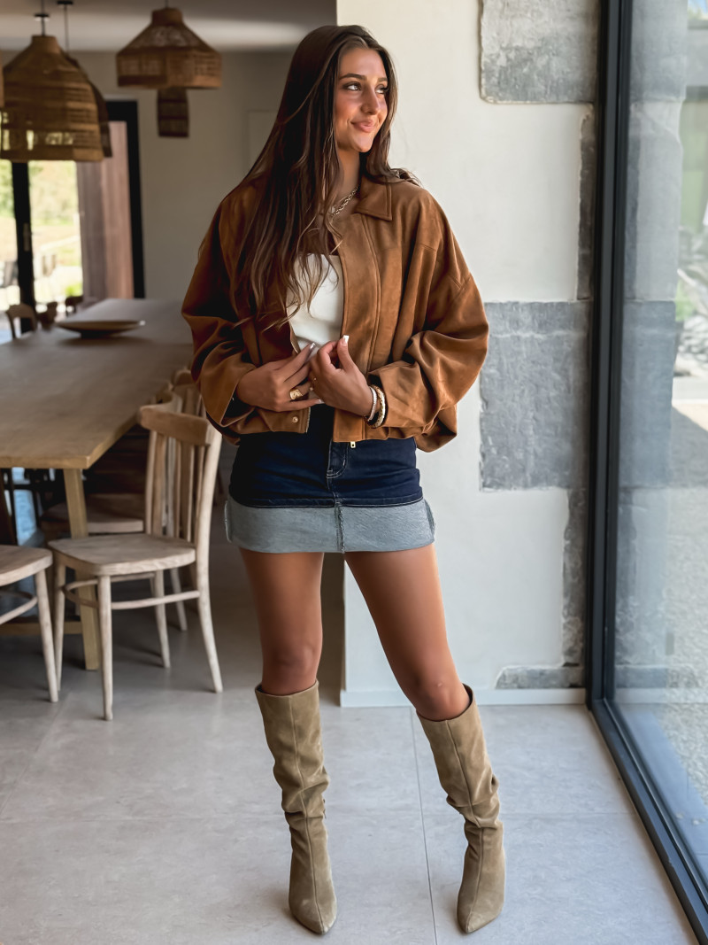 Jupe courte en jeans Noor - Bleu Foncé
